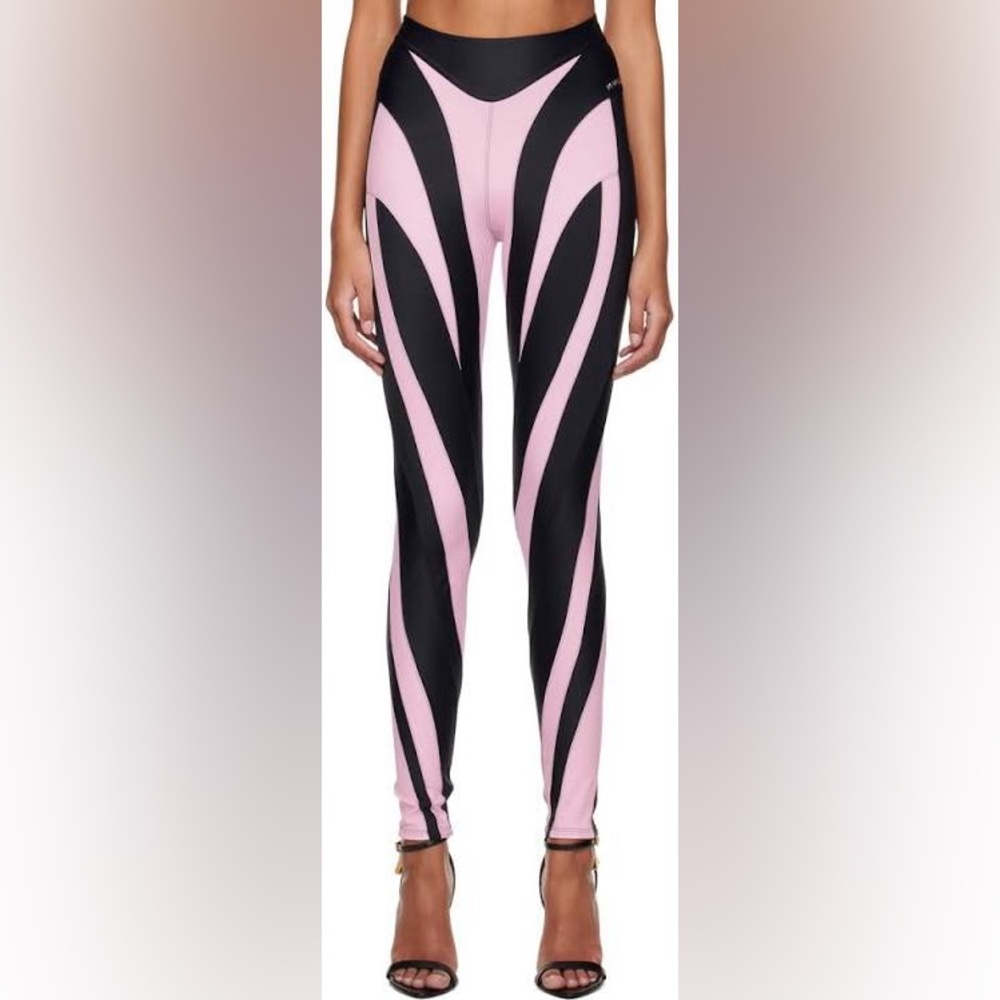 MUGLER Black and Pink Spiral